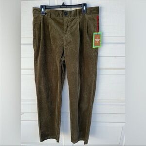 Men Houston White velvet pants trouser wide legs olive 36X34 NWT